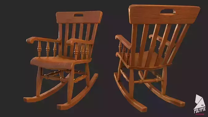 Rocking Chair Low-poly 3D model