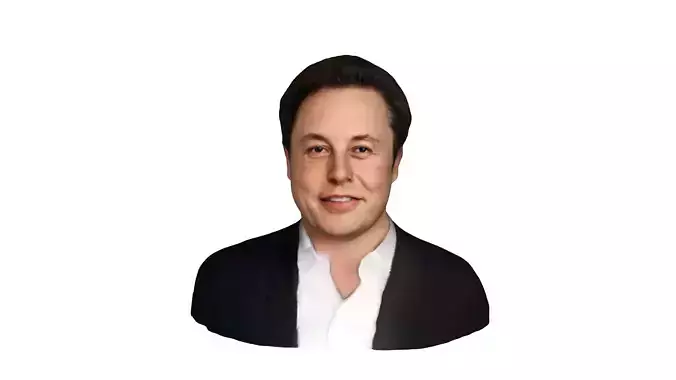 Elon Musk Photo-Realistic-Head-Bust-For 3D Print or Metaverse Low-poly 3D model