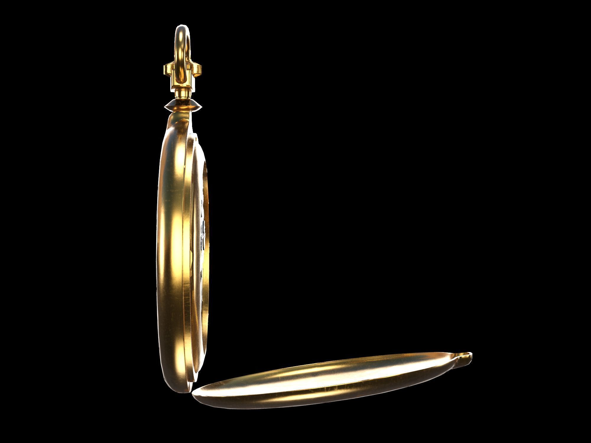 Watch 17 gold Low-poly 3D model_7