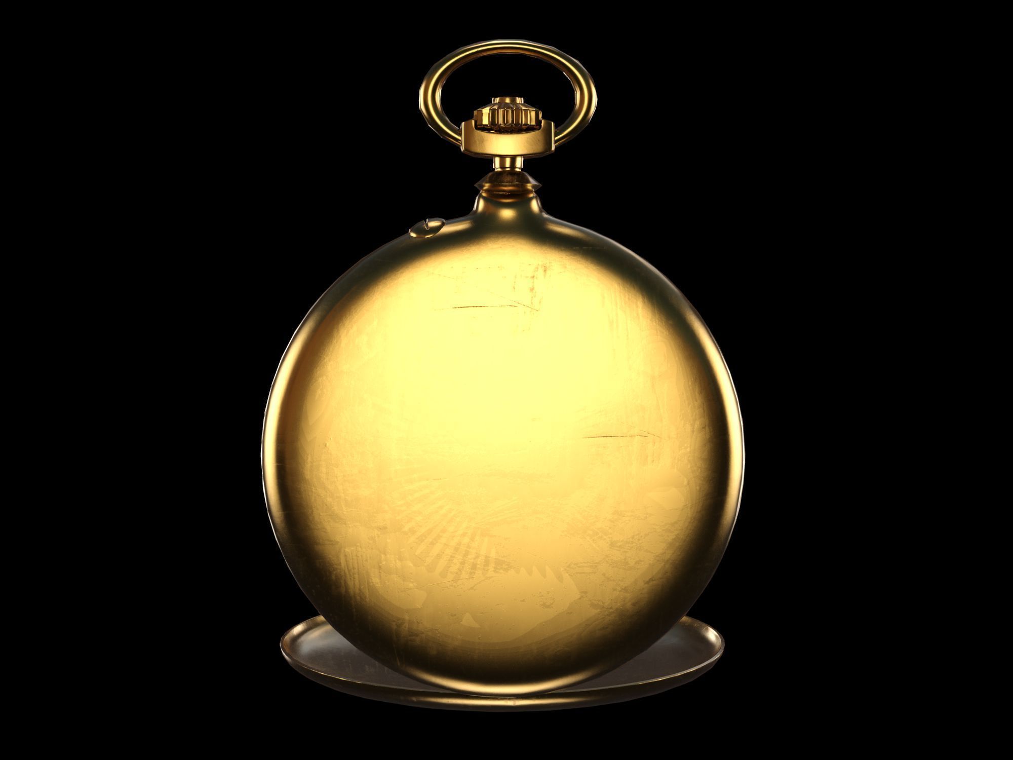 Watch 17 gold Low-poly 3D model_5