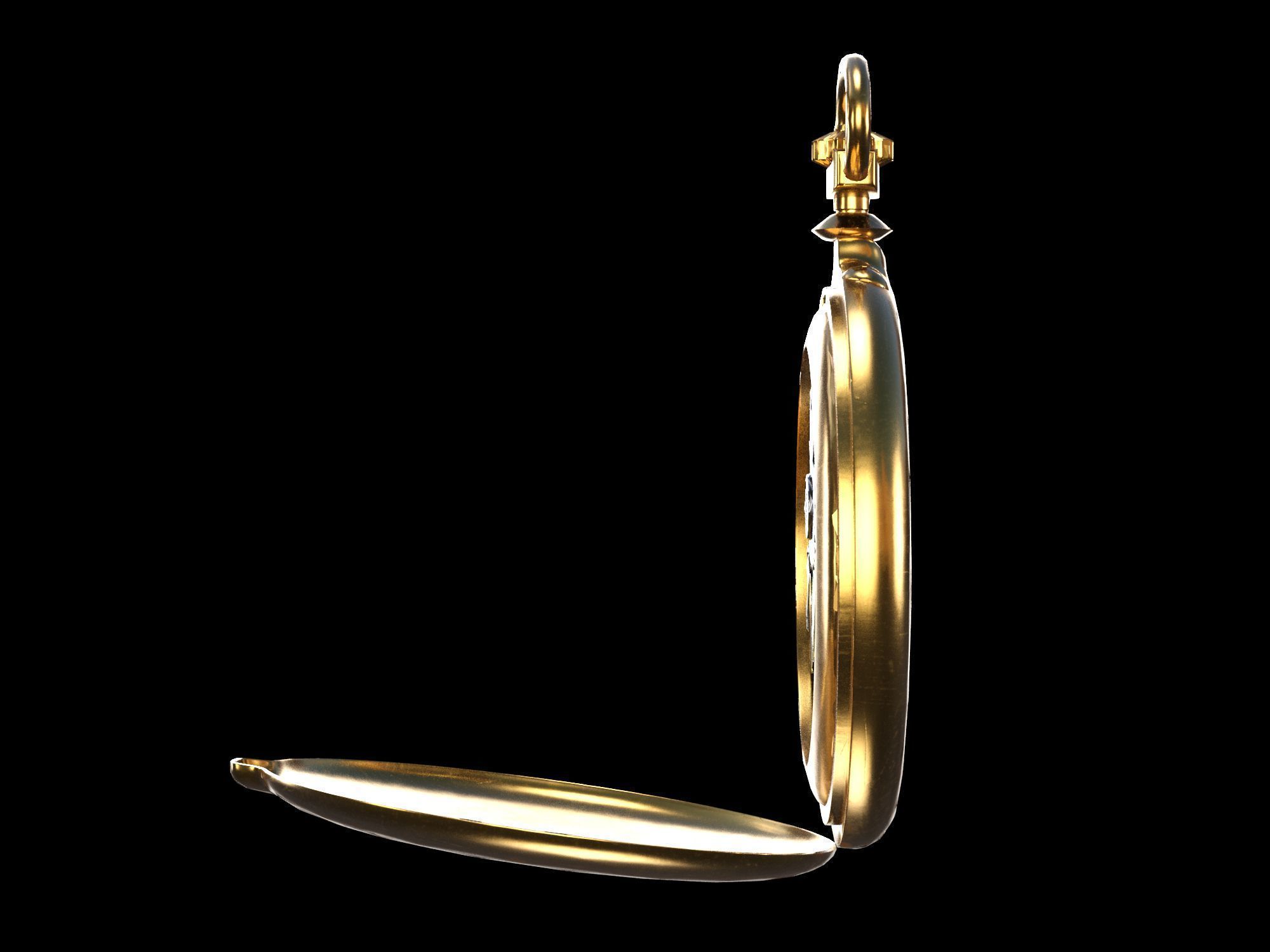 Watch 17 gold Low-poly 3D model_3