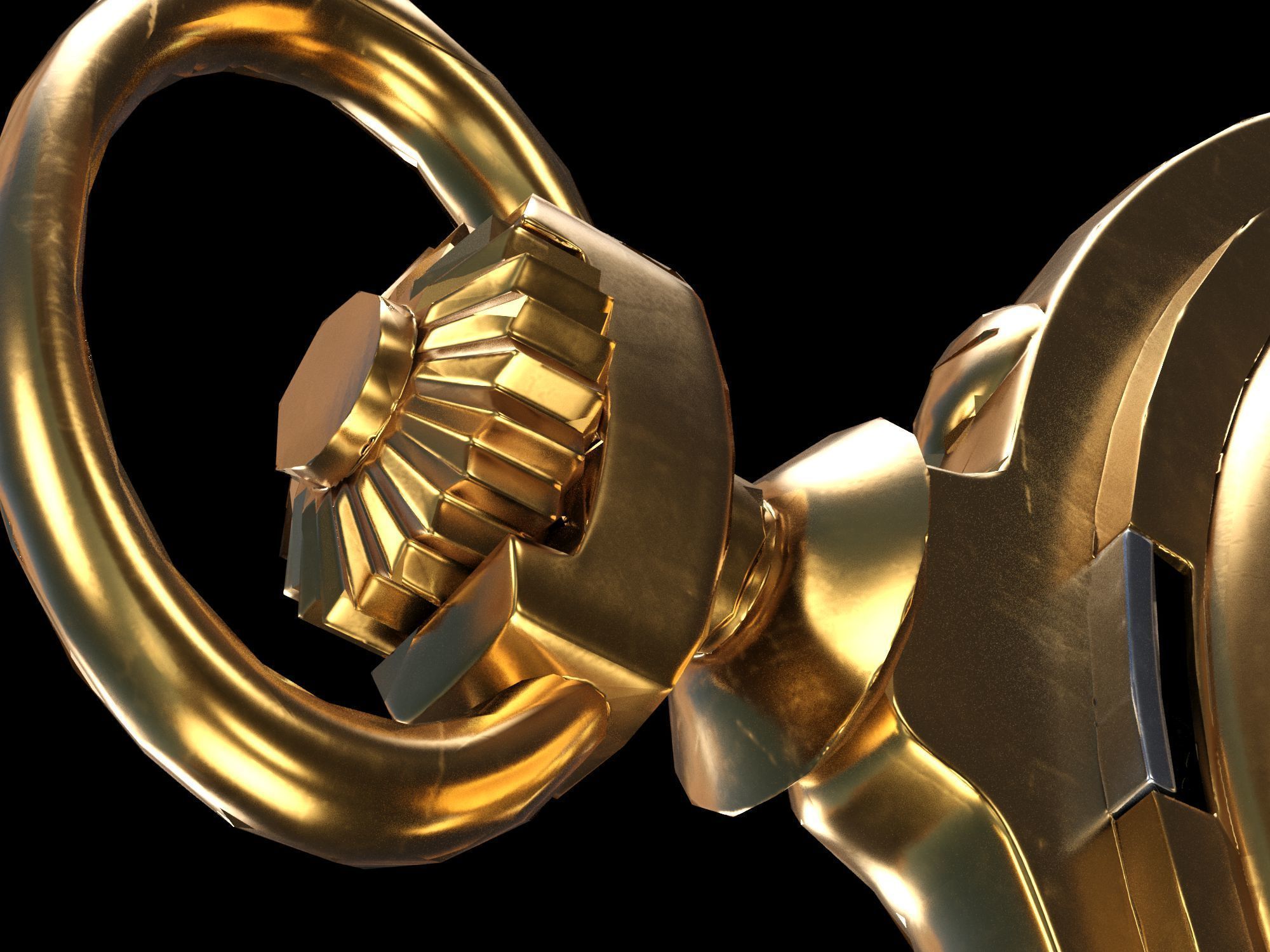 Watch 17 gold Low-poly 3D model_13