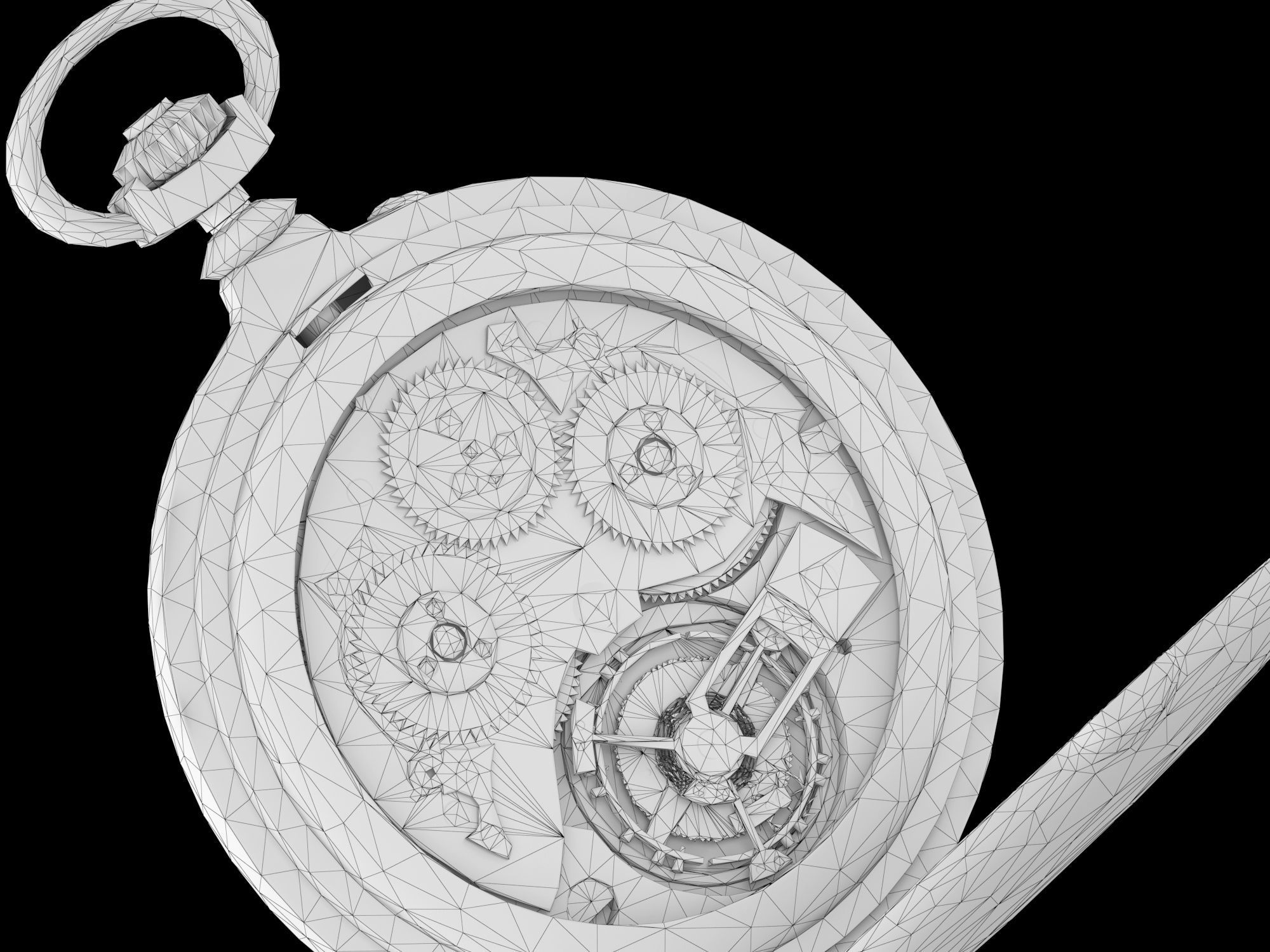 Watch 17 gold Low-poly 3D model_15