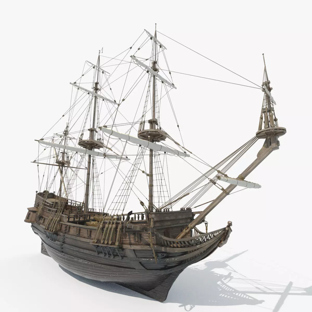 Frigate Peter and Pavel Low-poly 3D model_0