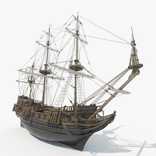 Frigate Peter and Pavel Low-poly 3D model