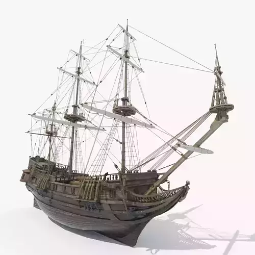 Frigate Peter and Pavel Low-poly 3D model
