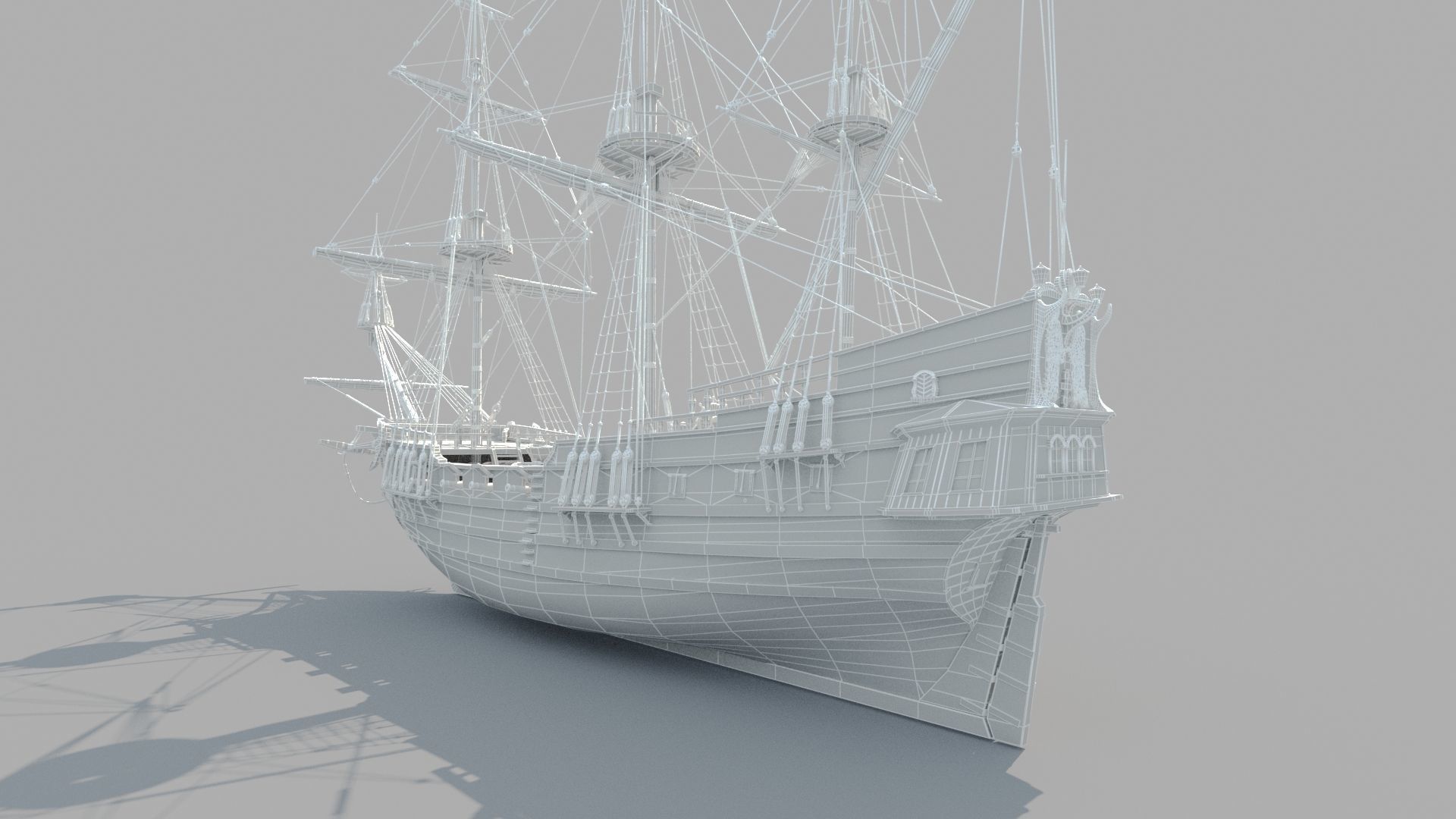Frigate Peter and Pavel Low-poly 3D model_1