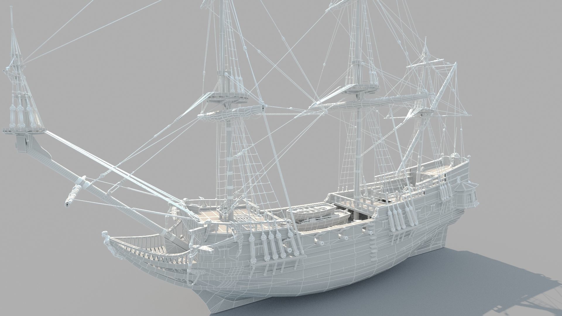 Frigate Peter and Pavel Low-poly 3D model_12