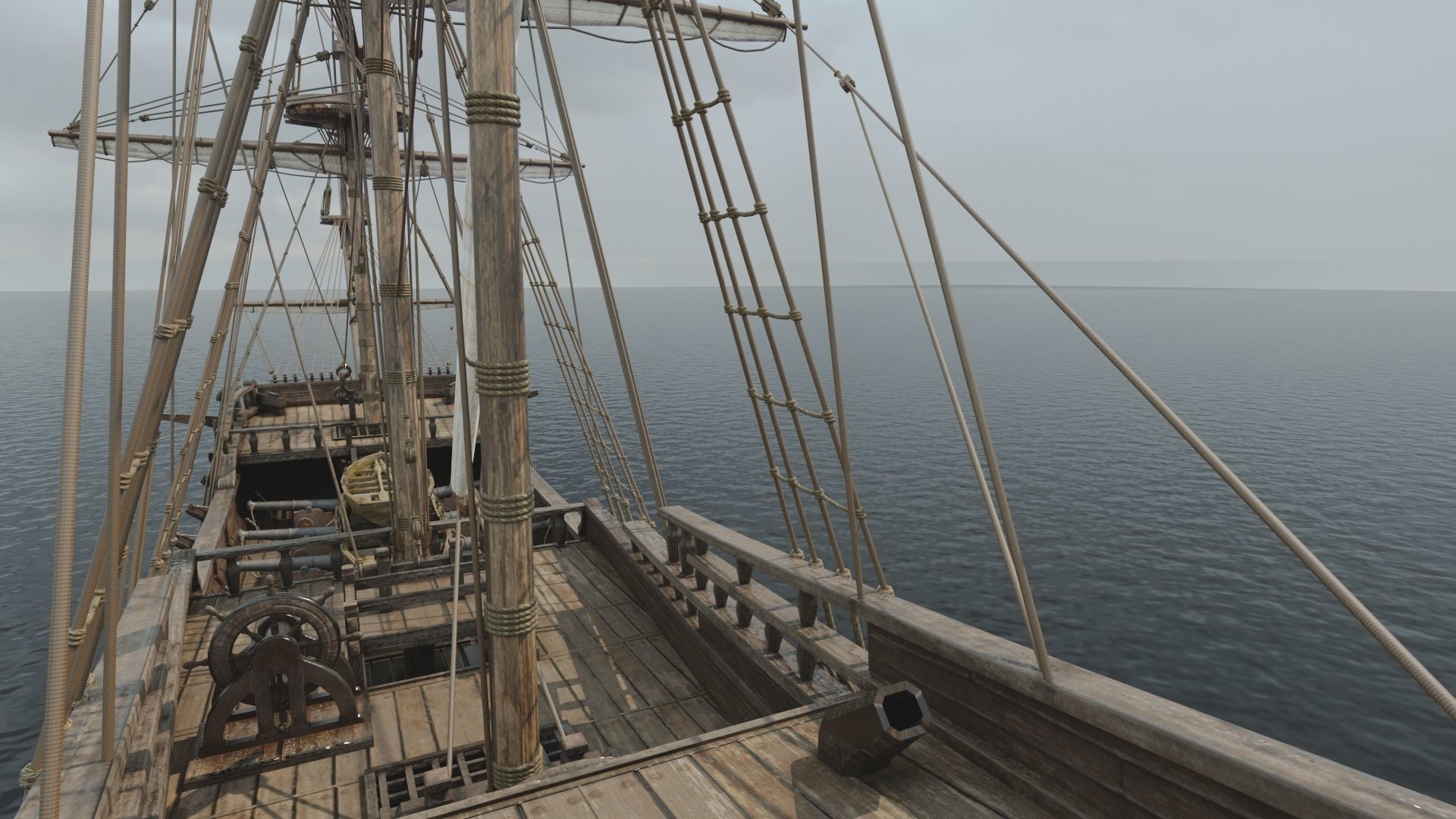 Frigate Peter and Pavel Low-poly 3D model_10