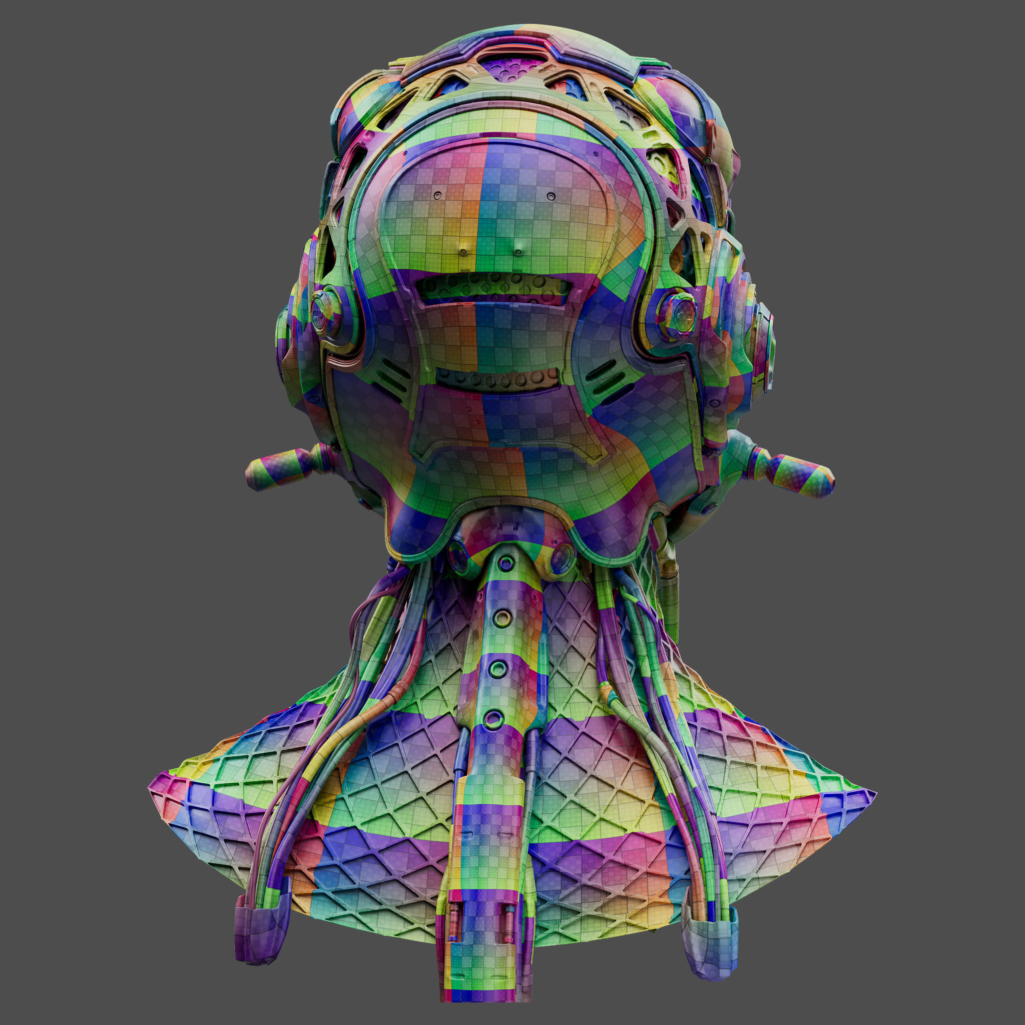 Realistic Cyberpunk Helmet 3D model_11