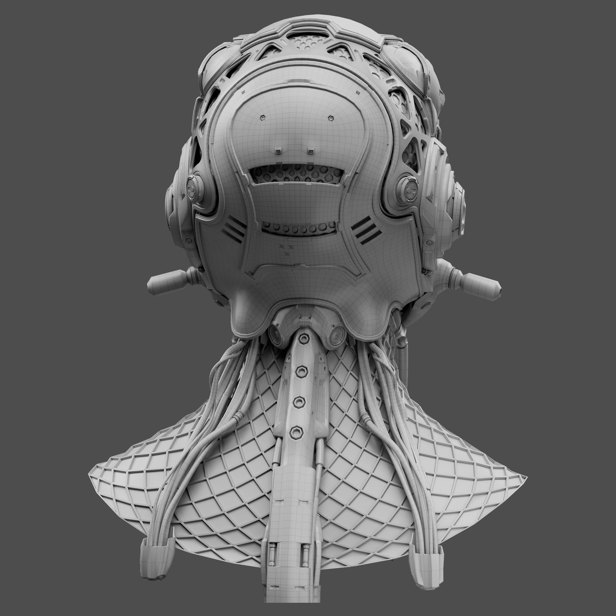 Realistic Cyberpunk Helmet 3D model_20
