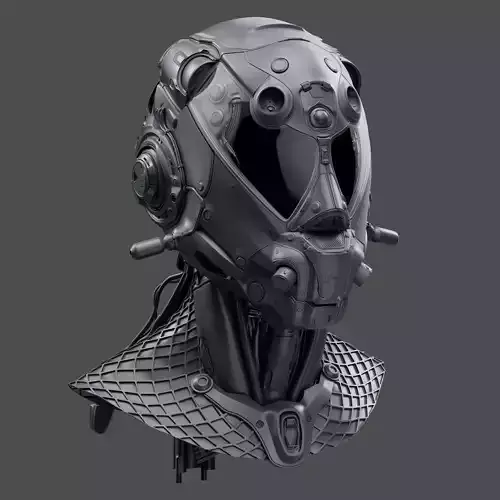 Realistic Cyberpunk Helmet 3D model