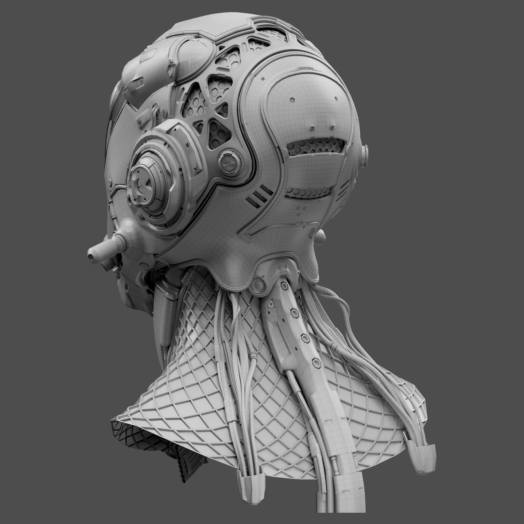 Realistic Cyberpunk Helmet 3D model_21
