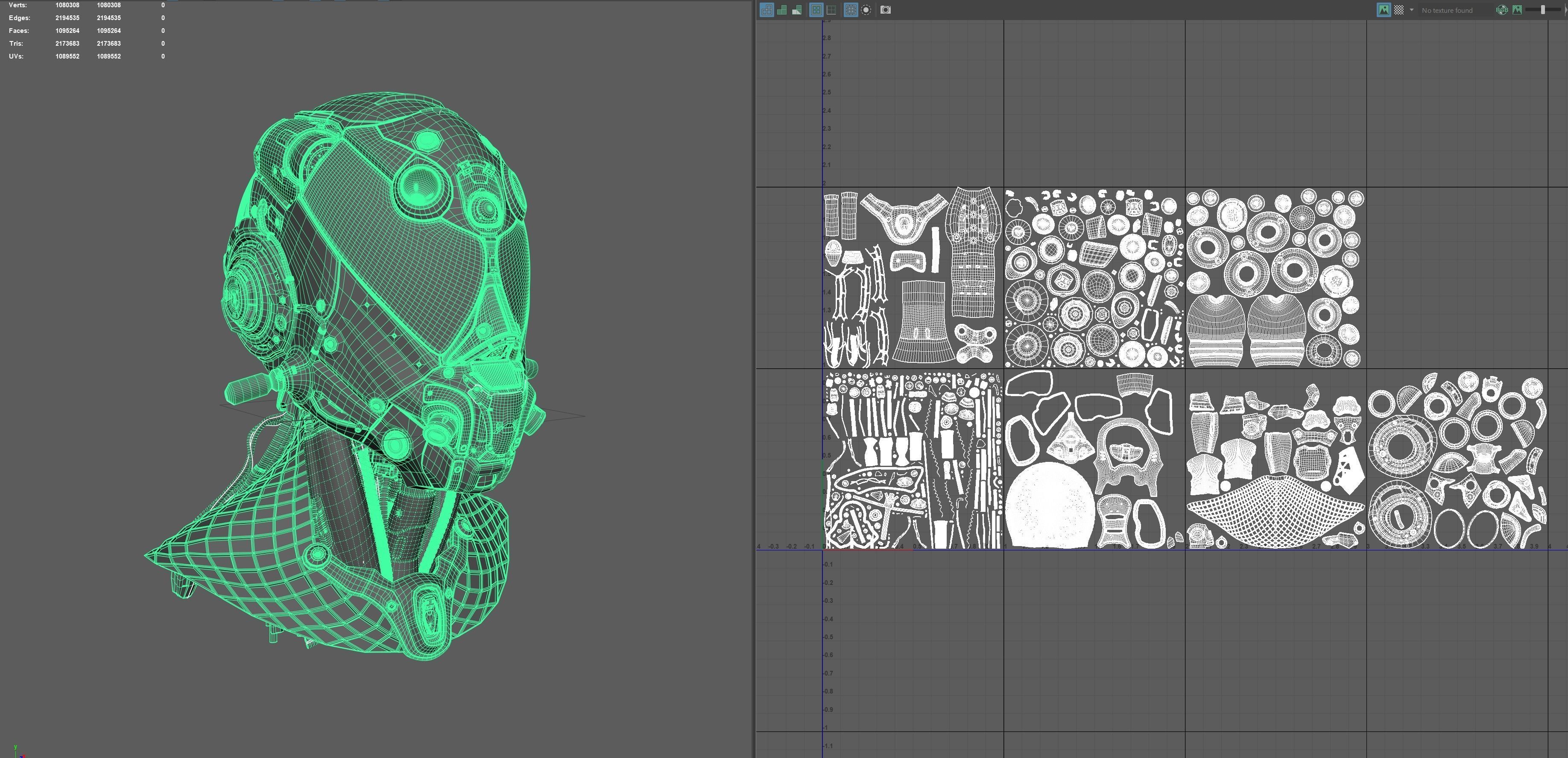 Realistic Cyberpunk Helmet 3D model_16