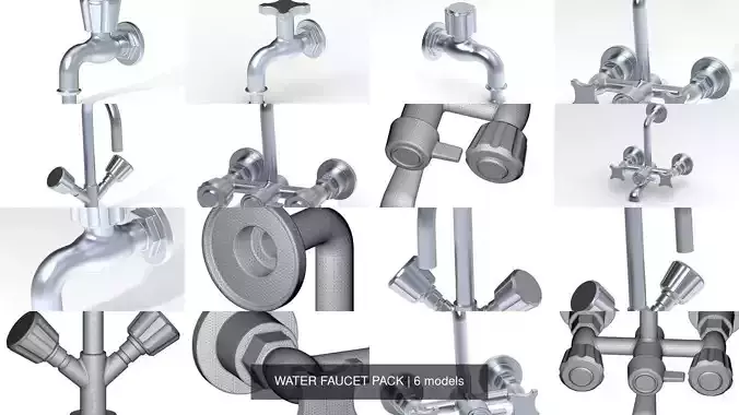 WATER FAUCET PACK 3D Model Collection