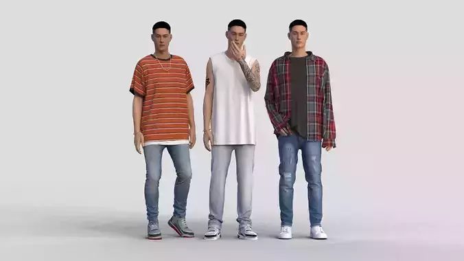 Realistic 3D Models Of Mens Outfits