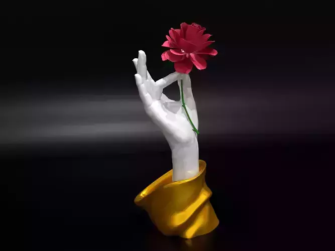Hand Holding Plants Flower decoration - Flower not include -  3D print model