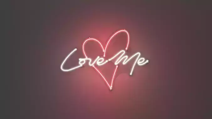 Love Me - Neon Sign 3D model