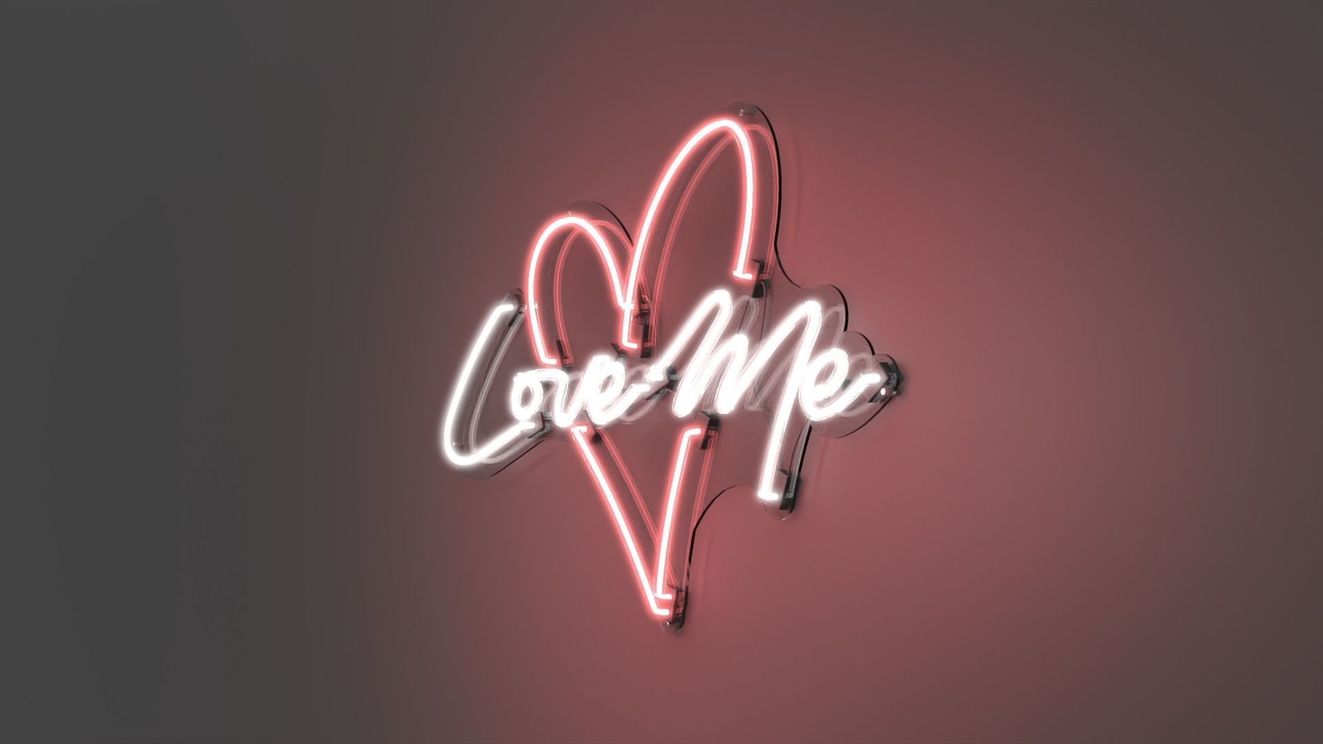 Love Me - Neon Sign 3D model_3