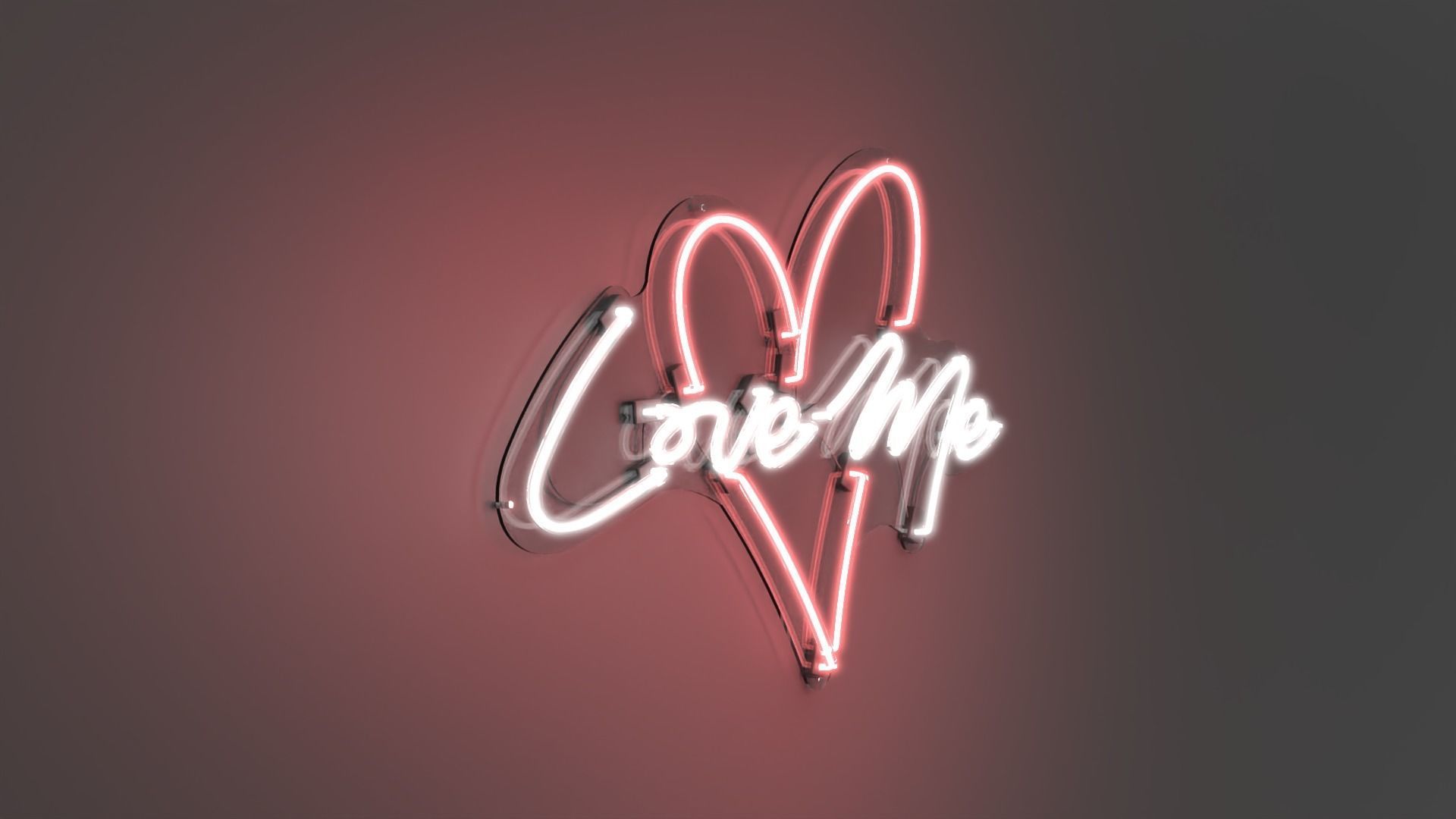 Love Me - Neon Sign 3D model_4
