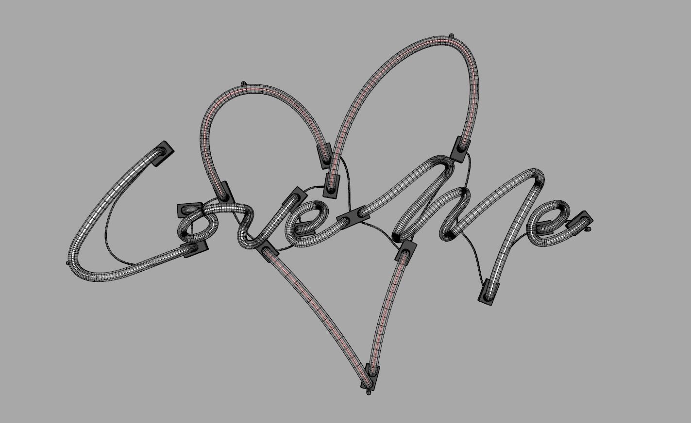 Love Me - Neon Sign 3D model_6