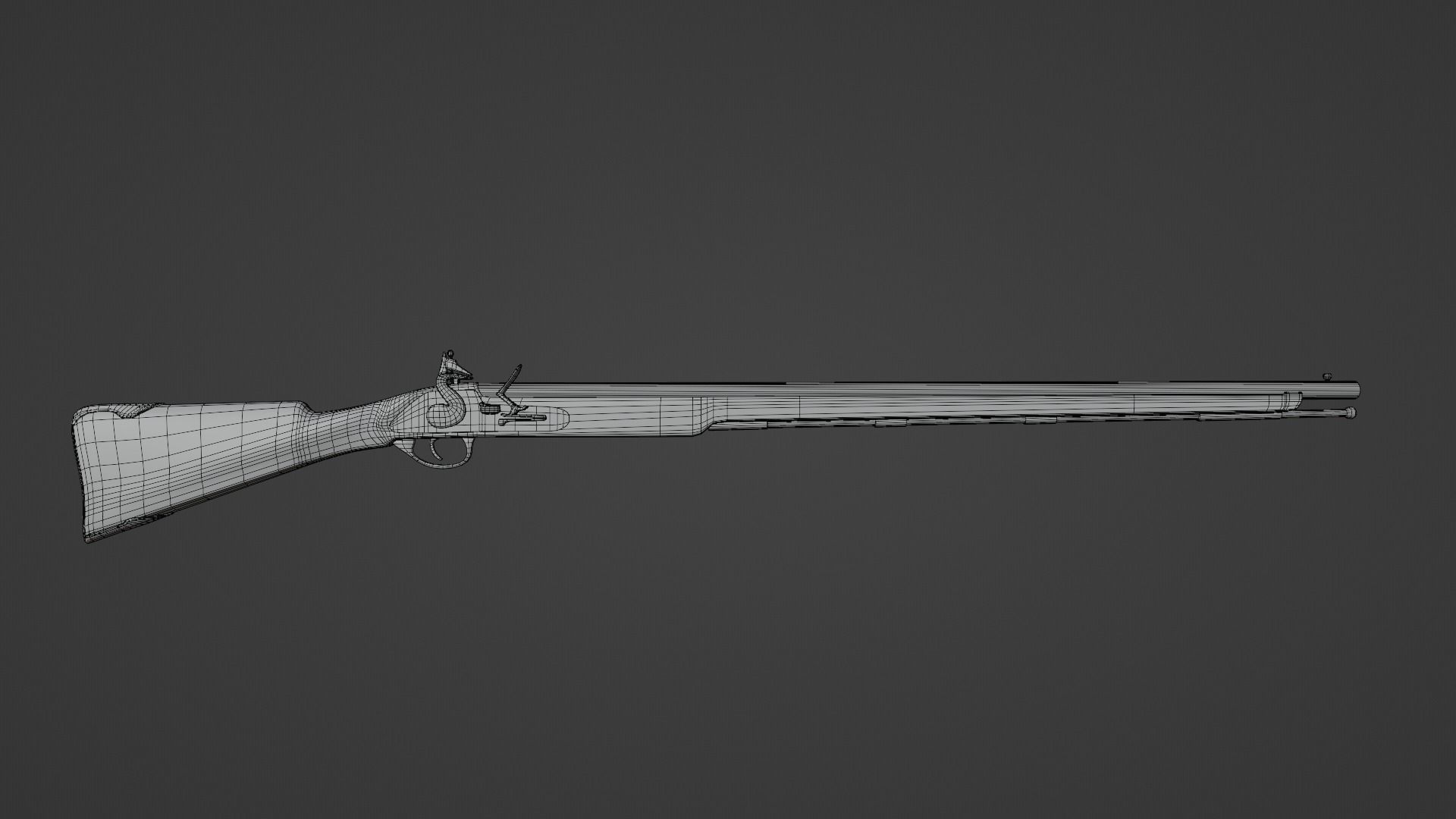 1720 Flintlock Long Rifle Low-poly 3D model_17