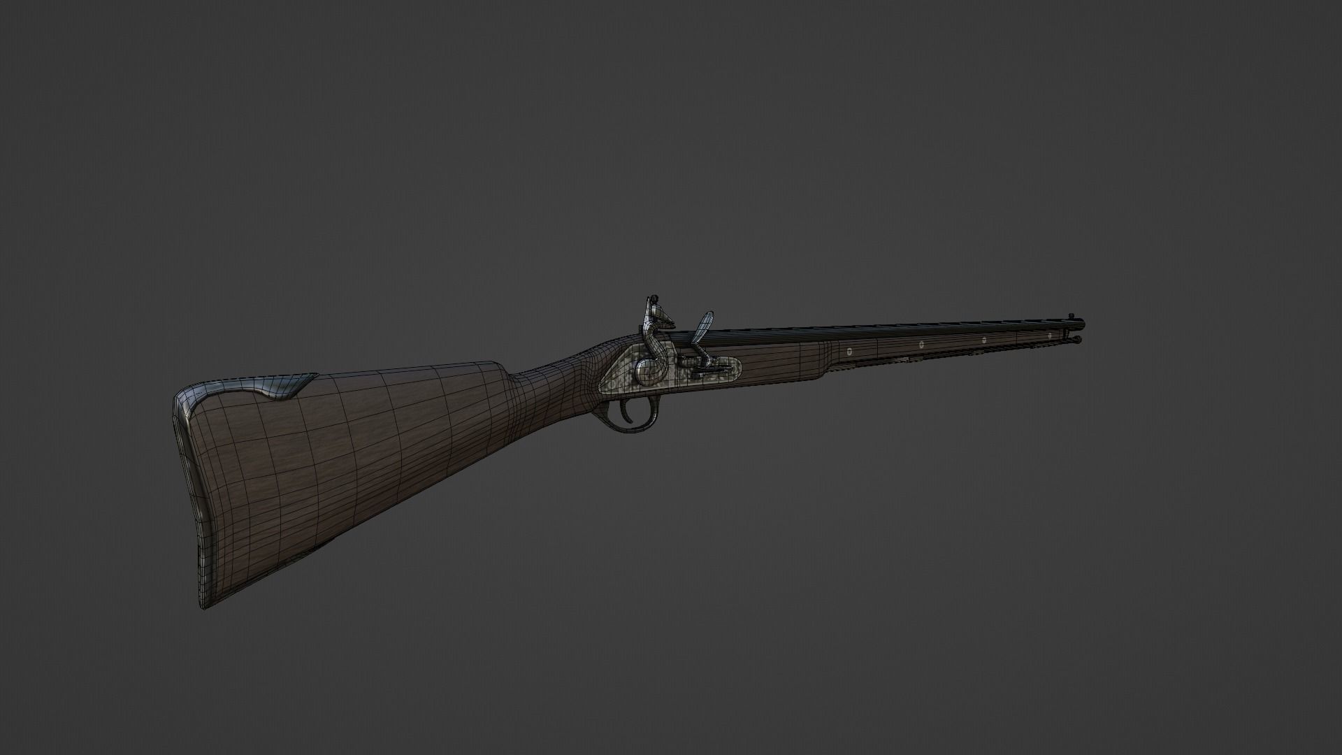 1720 Flintlock Long Rifle Low-poly 3D model_16