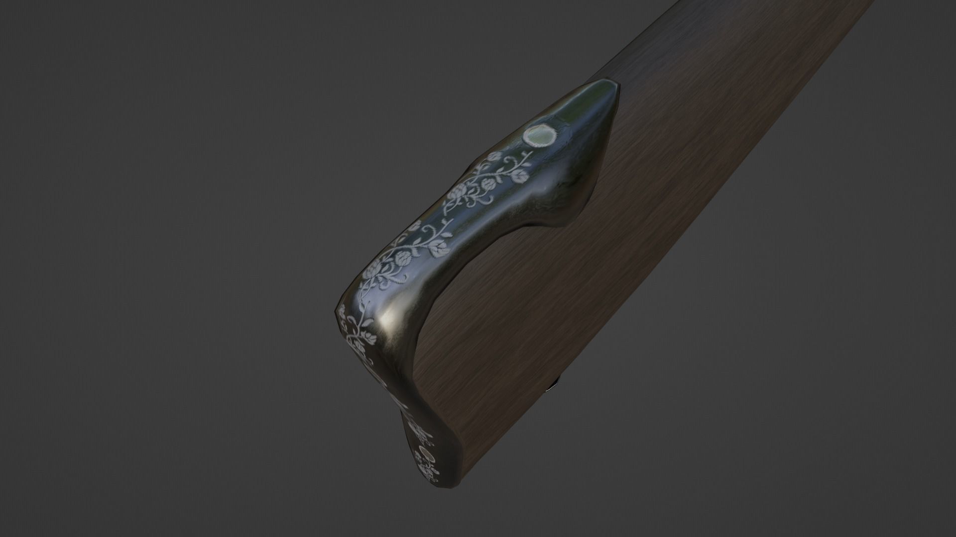 1720 Flintlock Long Rifle Low-poly 3D model_13