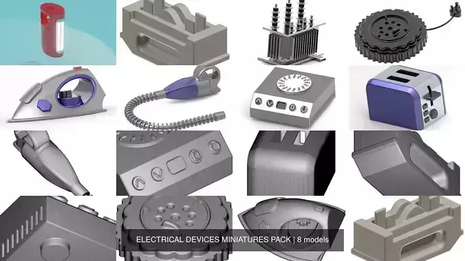 ELECTRICAL DEVICES MINIATURES PACK 3D Model Collection