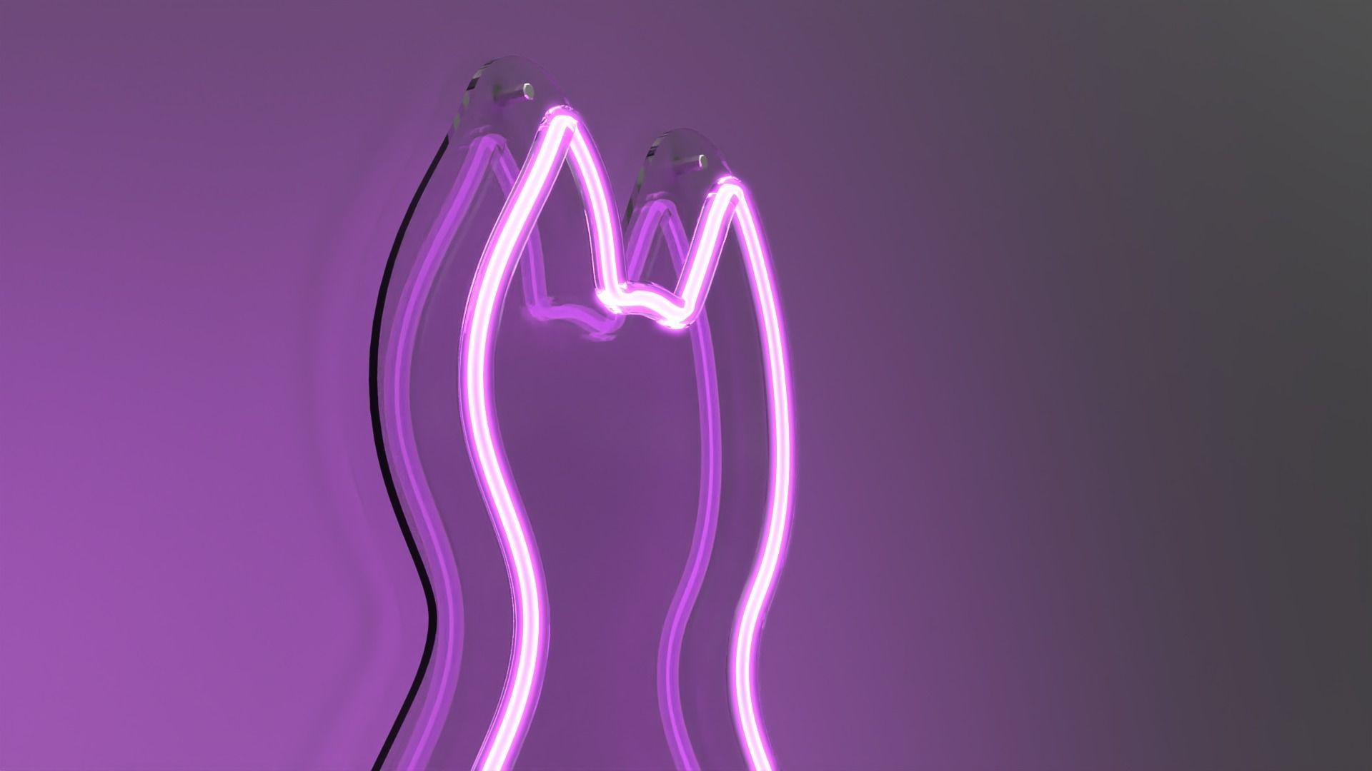 Front Cat - Neon Sign 3D model_1