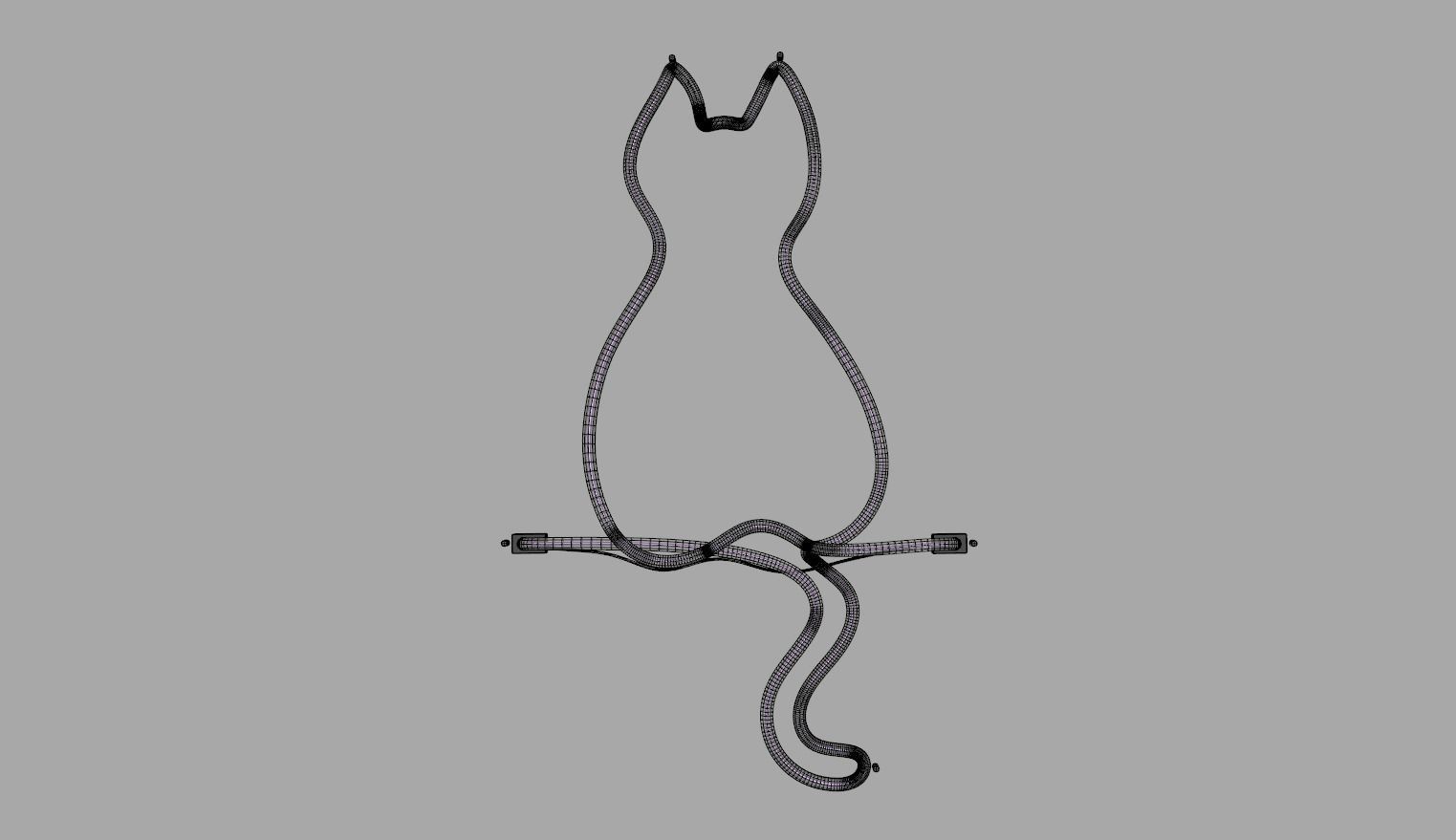 Front Cat - Neon Sign 3D model_6