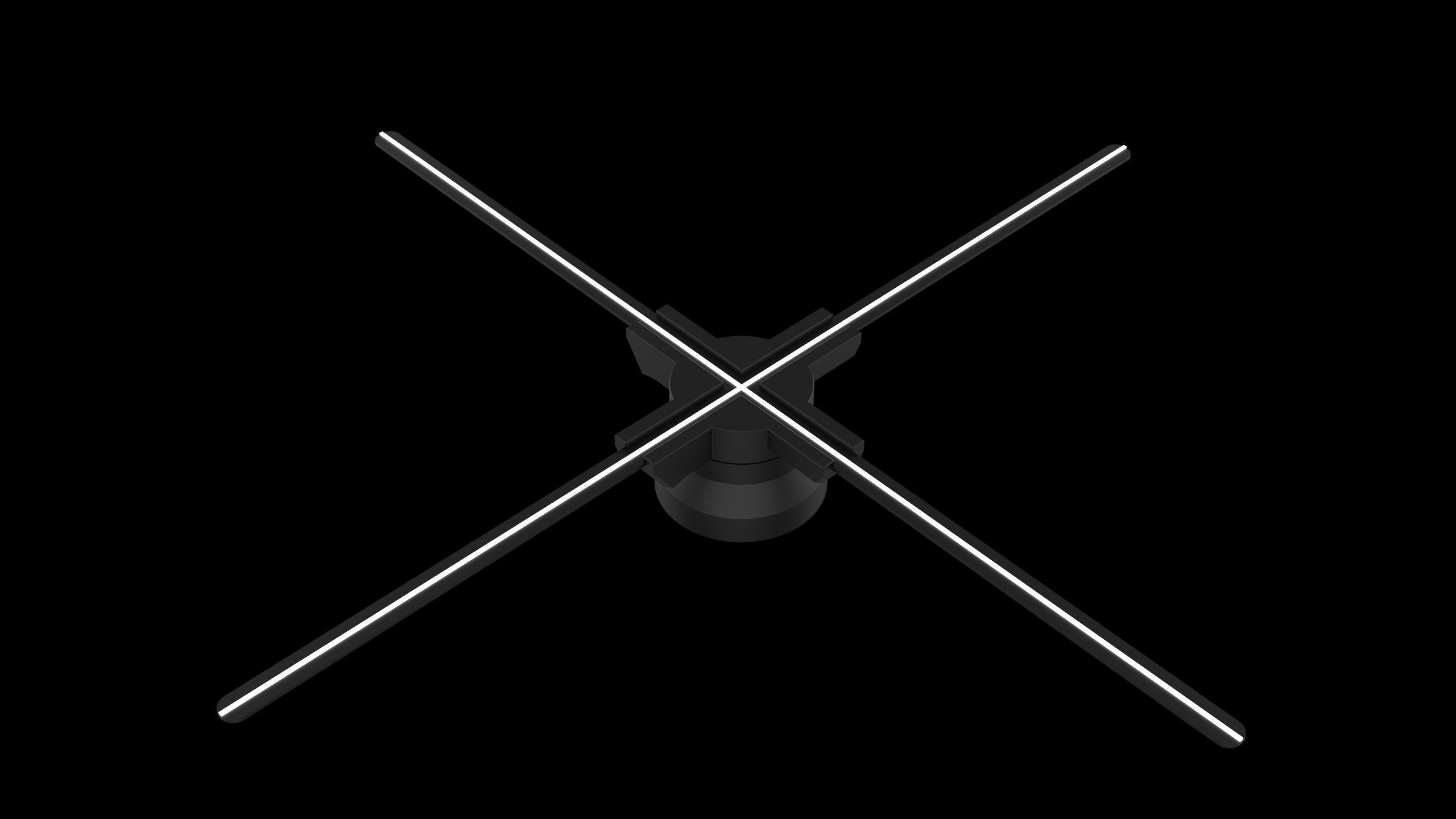 3D Hologrphic Fan 65 cm and 100 cm and Holders 3D model_3