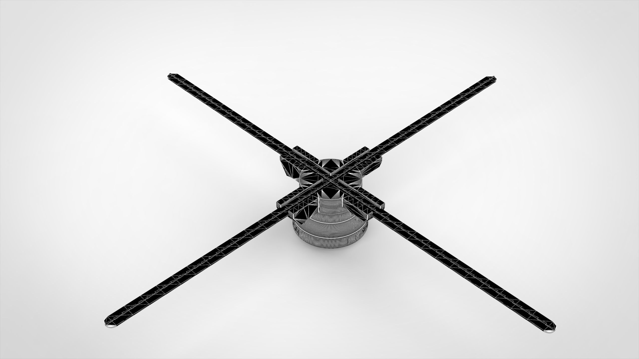 3D Hologrphic Fan 65 cm and 100 cm and Holders 3D model_7