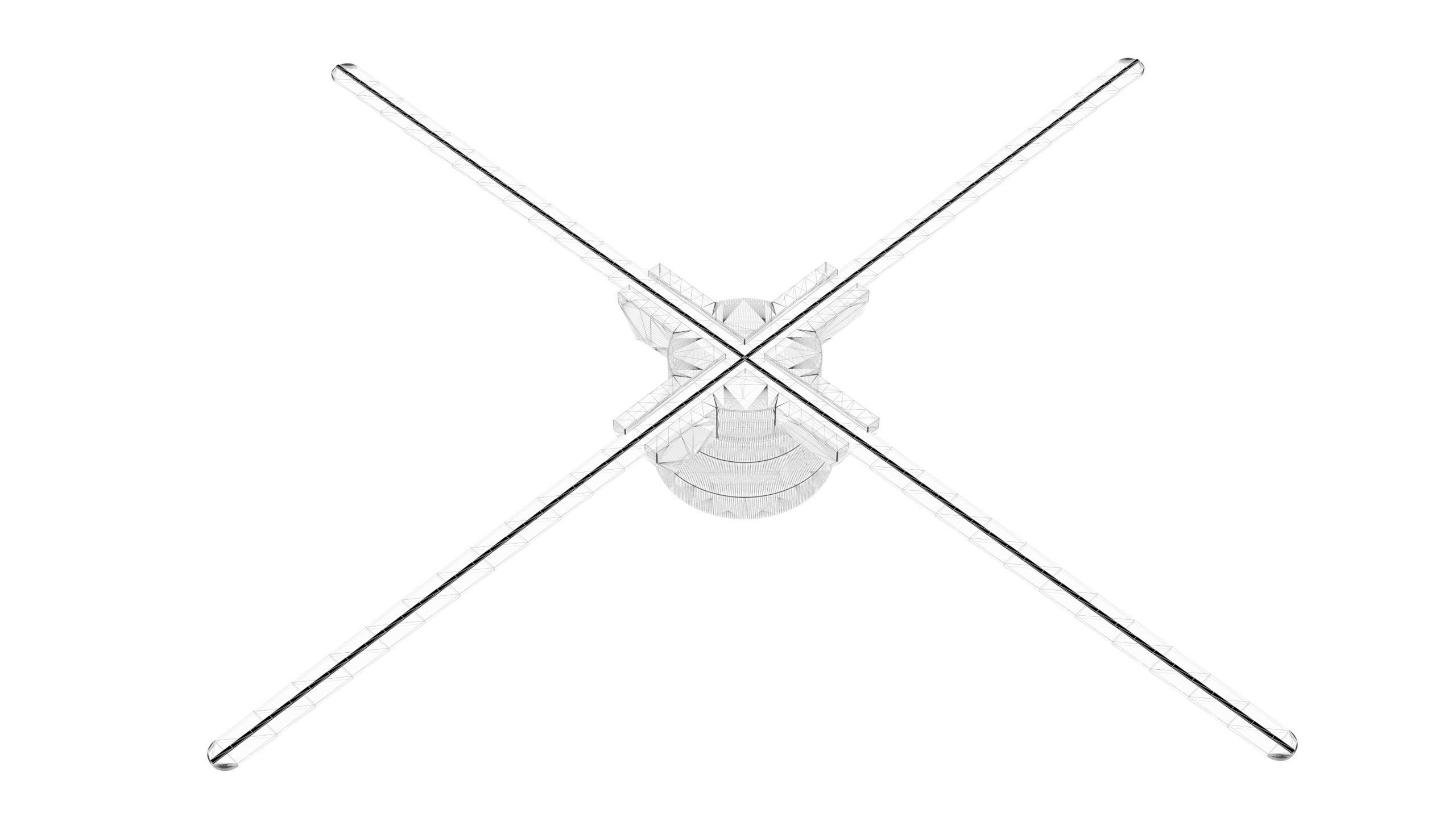 3D Hologrphic Fan 65 cm and 100 cm and Holders 3D model_9