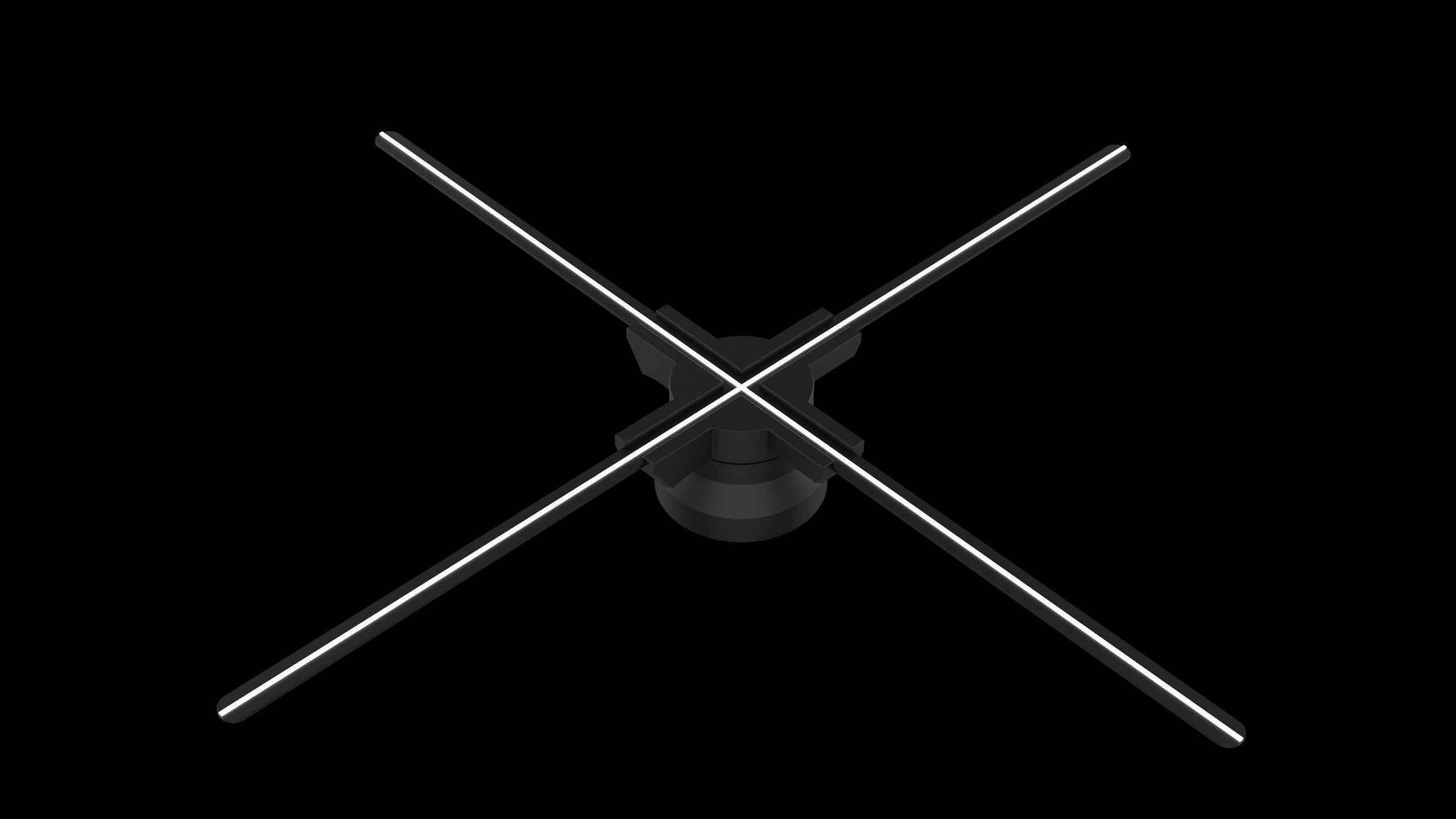 3D Hologrphic Fan 65 cm and 100 cm and Holders 3D model_2