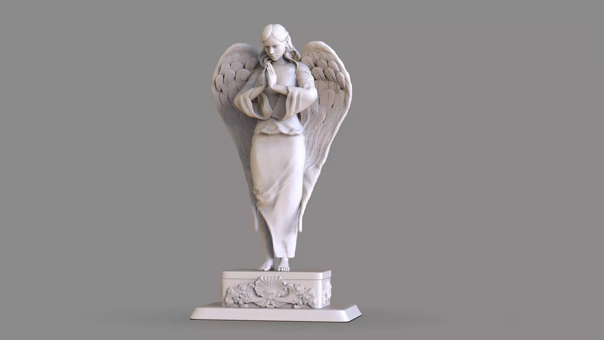 Praying Angel Statue 3D print model_0