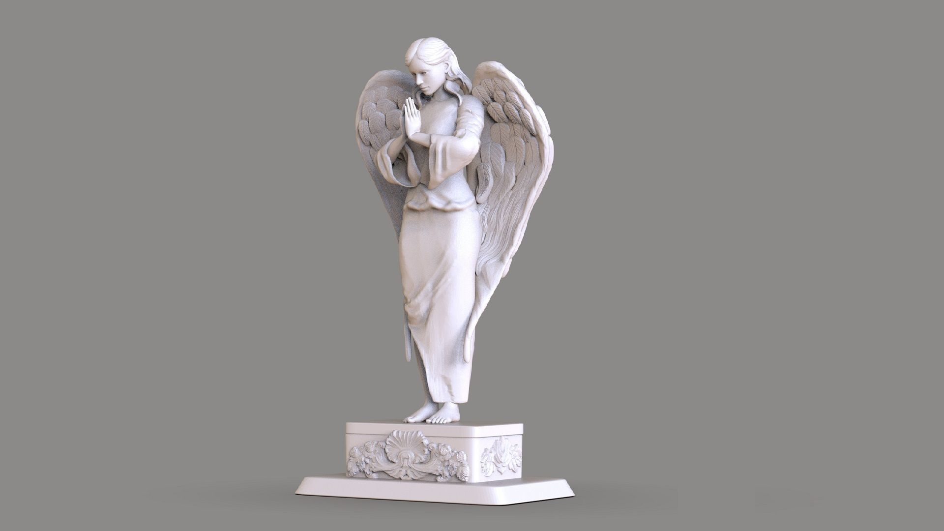 Praying Angel Statue 3D print model_1