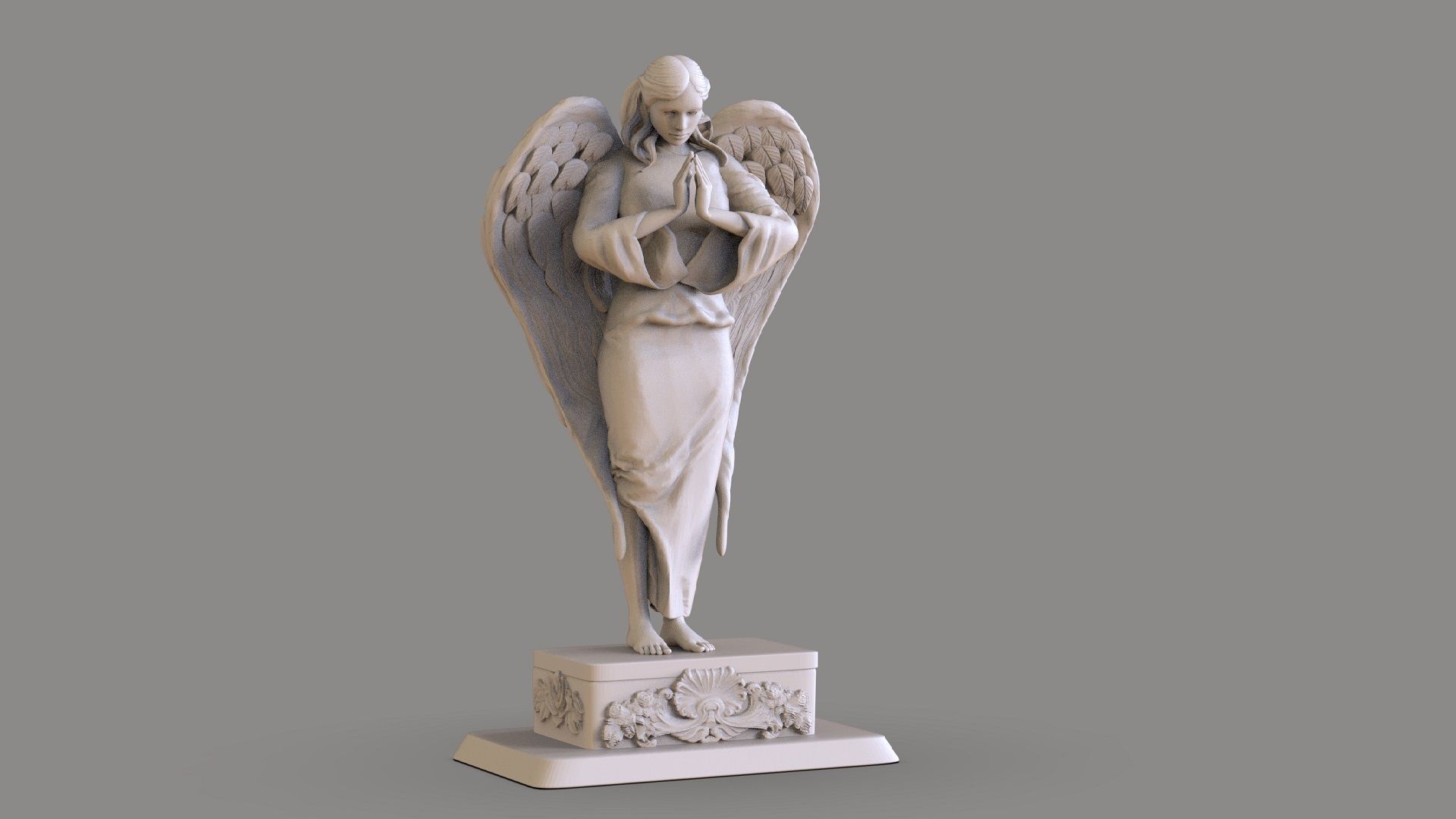 Praying Angel Statue 3D print model_3