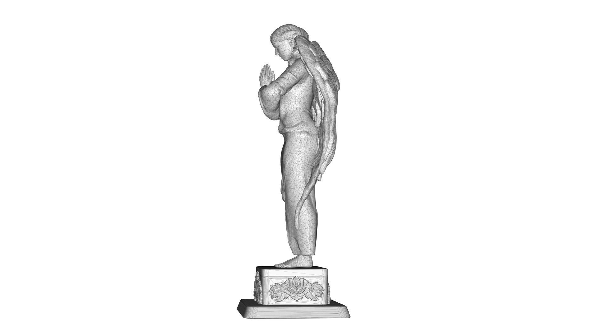 Praying Angel Statue 3D print model_6