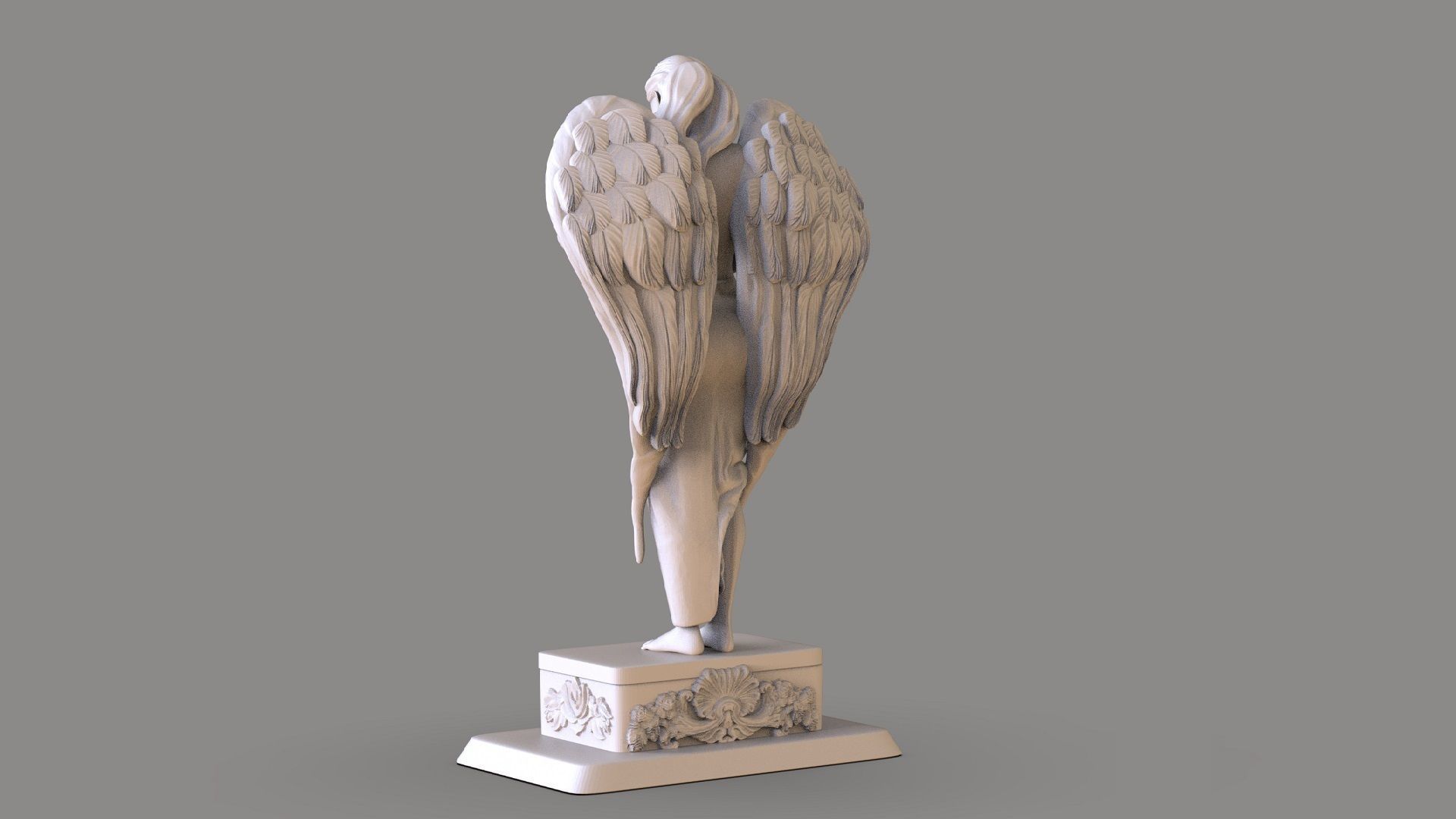 Praying Angel Statue 3D print model_2