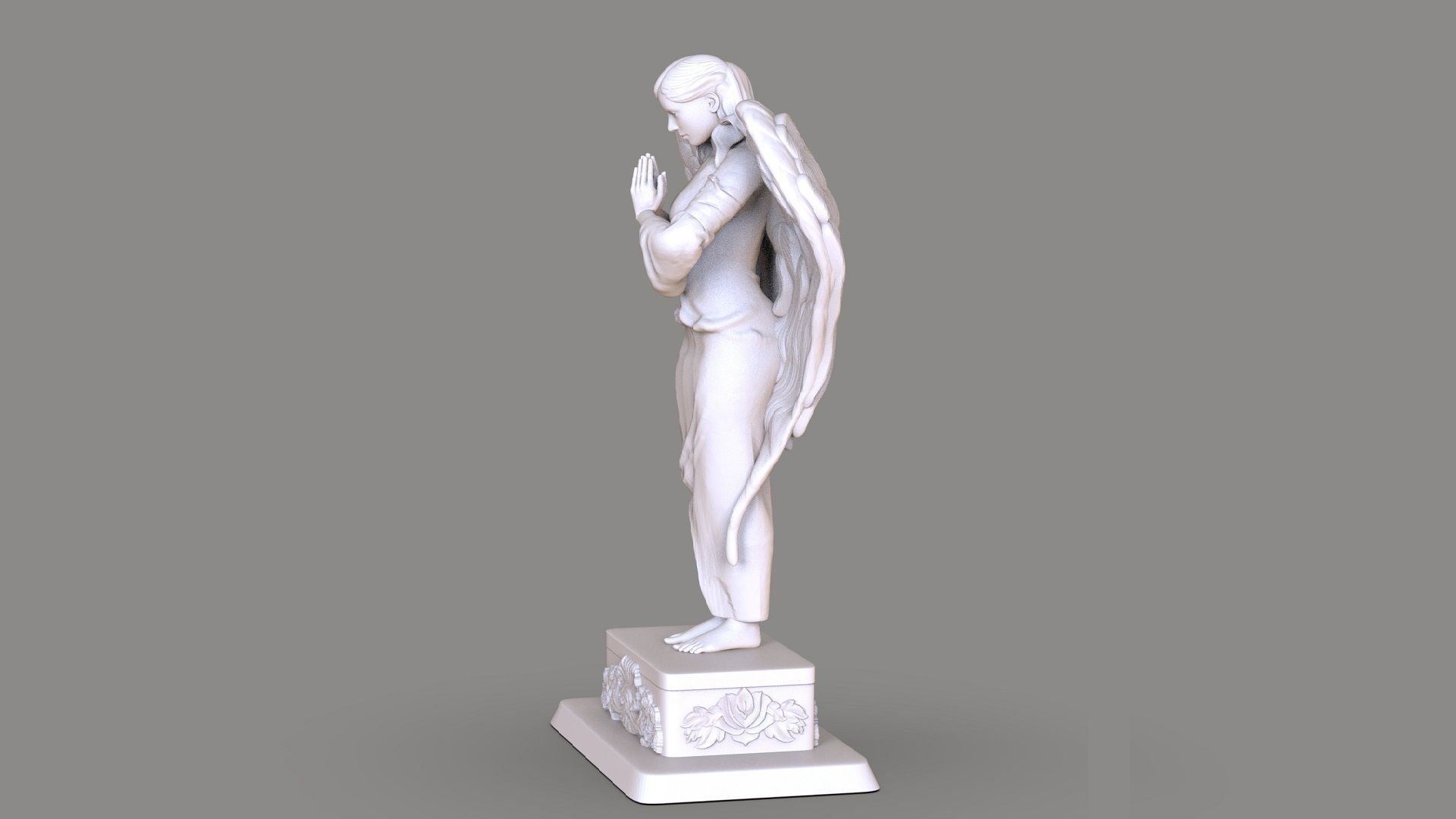Praying Angel Statue 3D print model_4