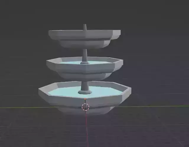 Simple fountain for low poly games like roblox 3D model
