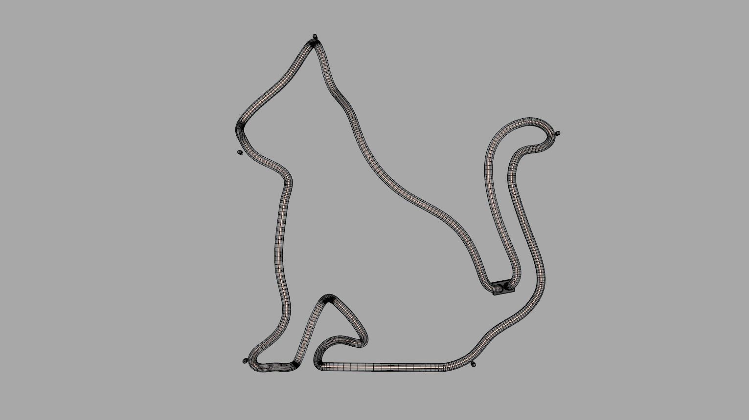 Side Cat - Neon Sign 3D model_6