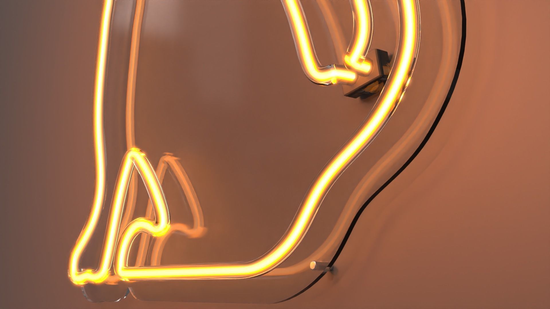 Side Cat - Neon Sign 3D model_2