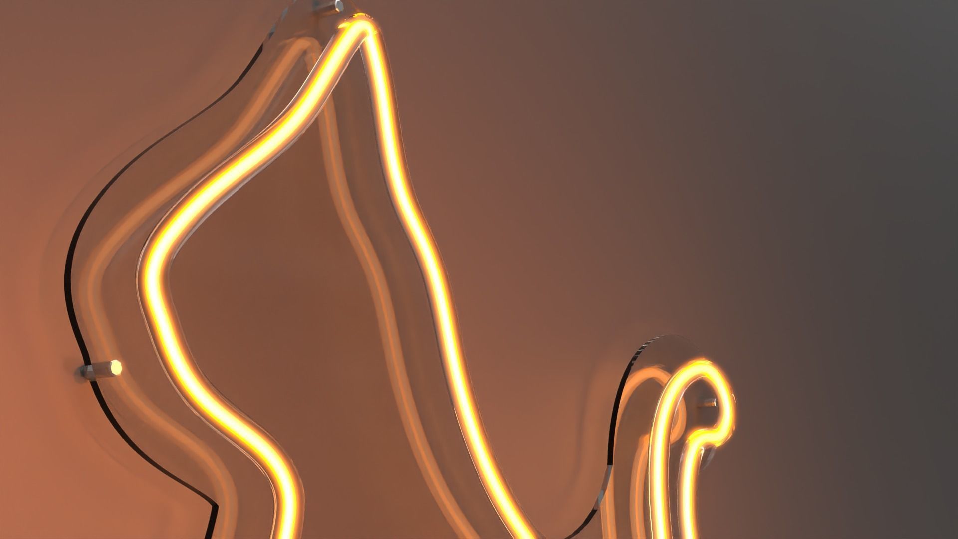 Side Cat - Neon Sign 3D model_1