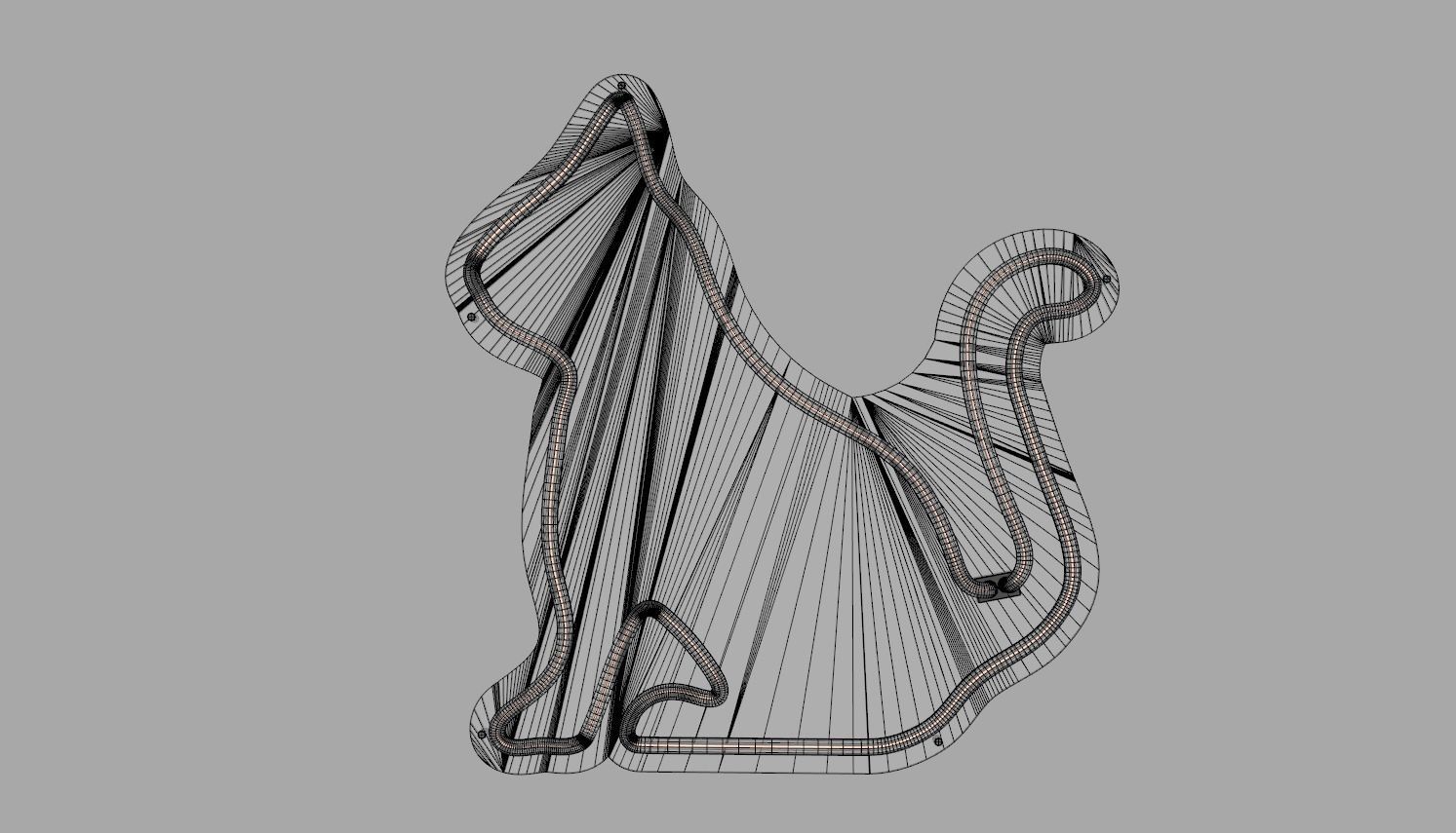 Side Cat - Neon Sign 3D model_5