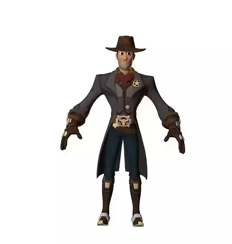 Woody cowboy wearing hat and boots
