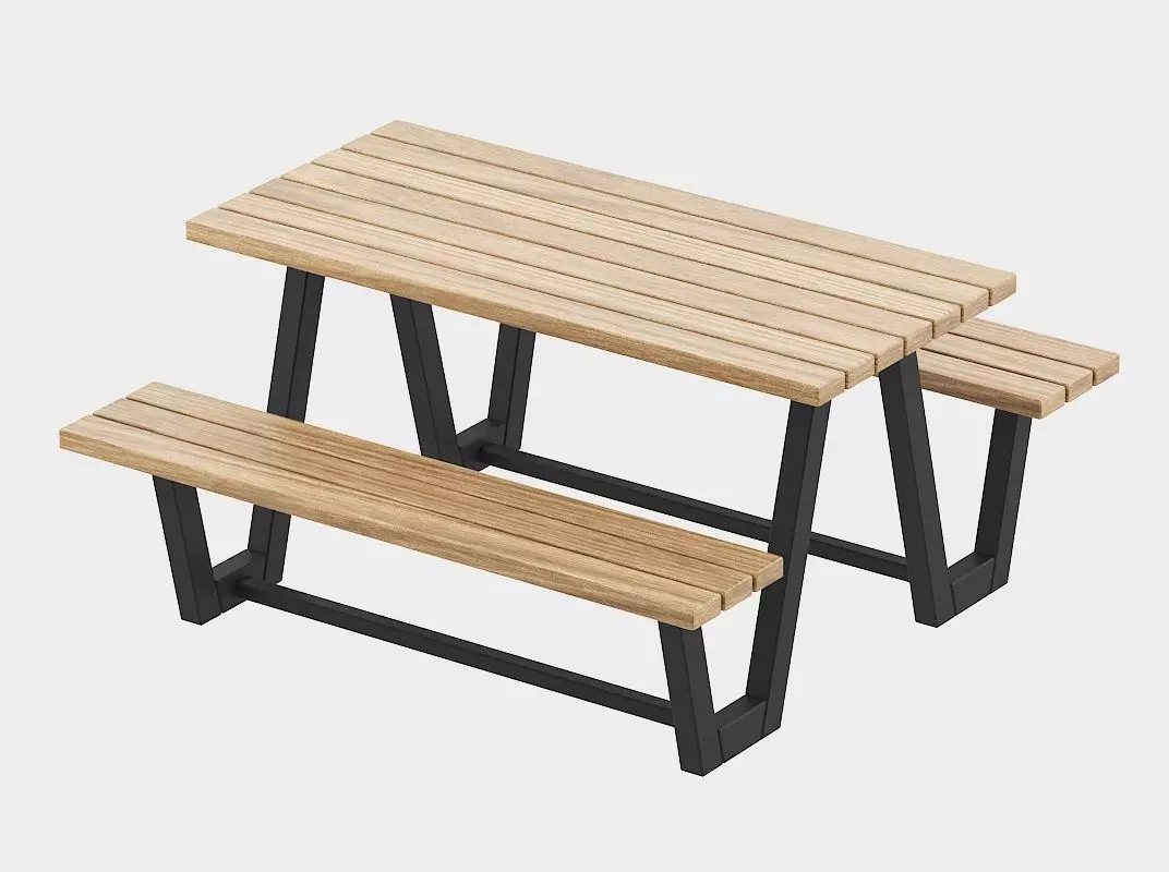 Outdoor Picnic Table 3D model_0