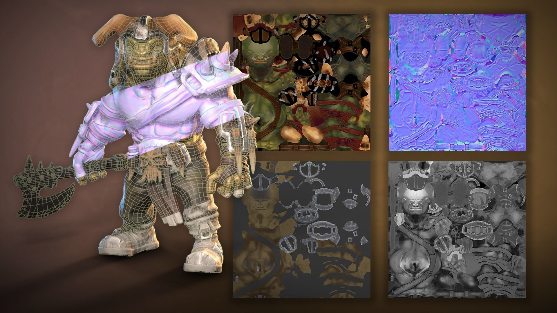 Orc Grunt stylized game ready Low-poly 3D model_14