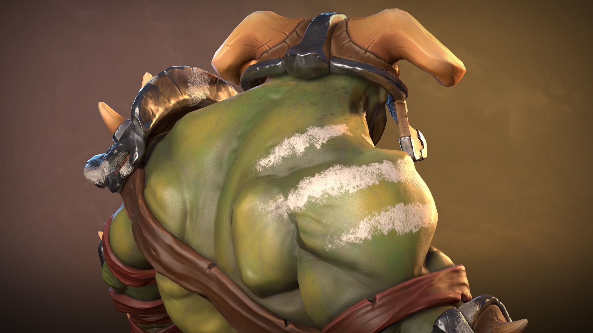 Orc Grunt stylized game ready Low-poly 3D model_9